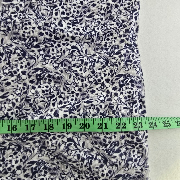 Garnet Hill European Flax Linen Floral Print Button Front Shirt Dress Size L - Picture 9 of 10